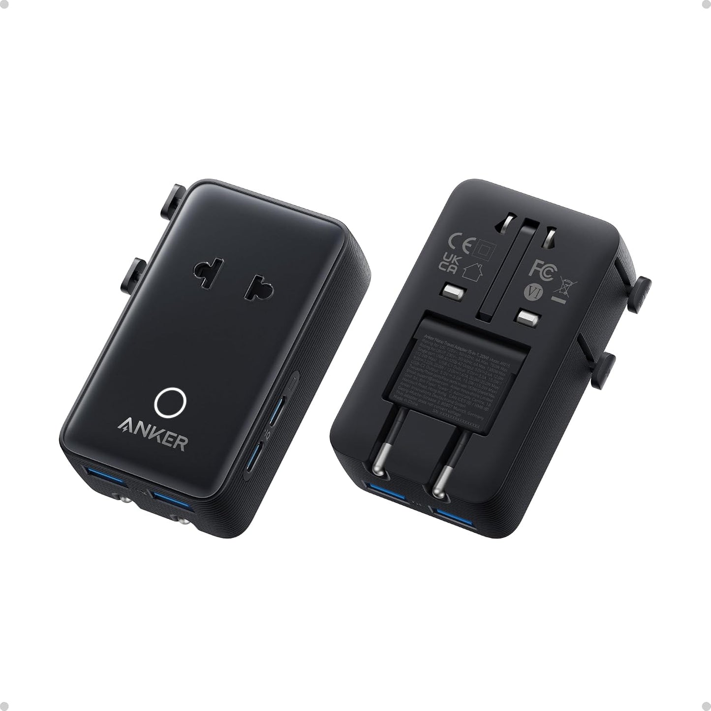 Anker Adaptador de Viaje Nano, Adaptador de Corriente de 5 Puertos...