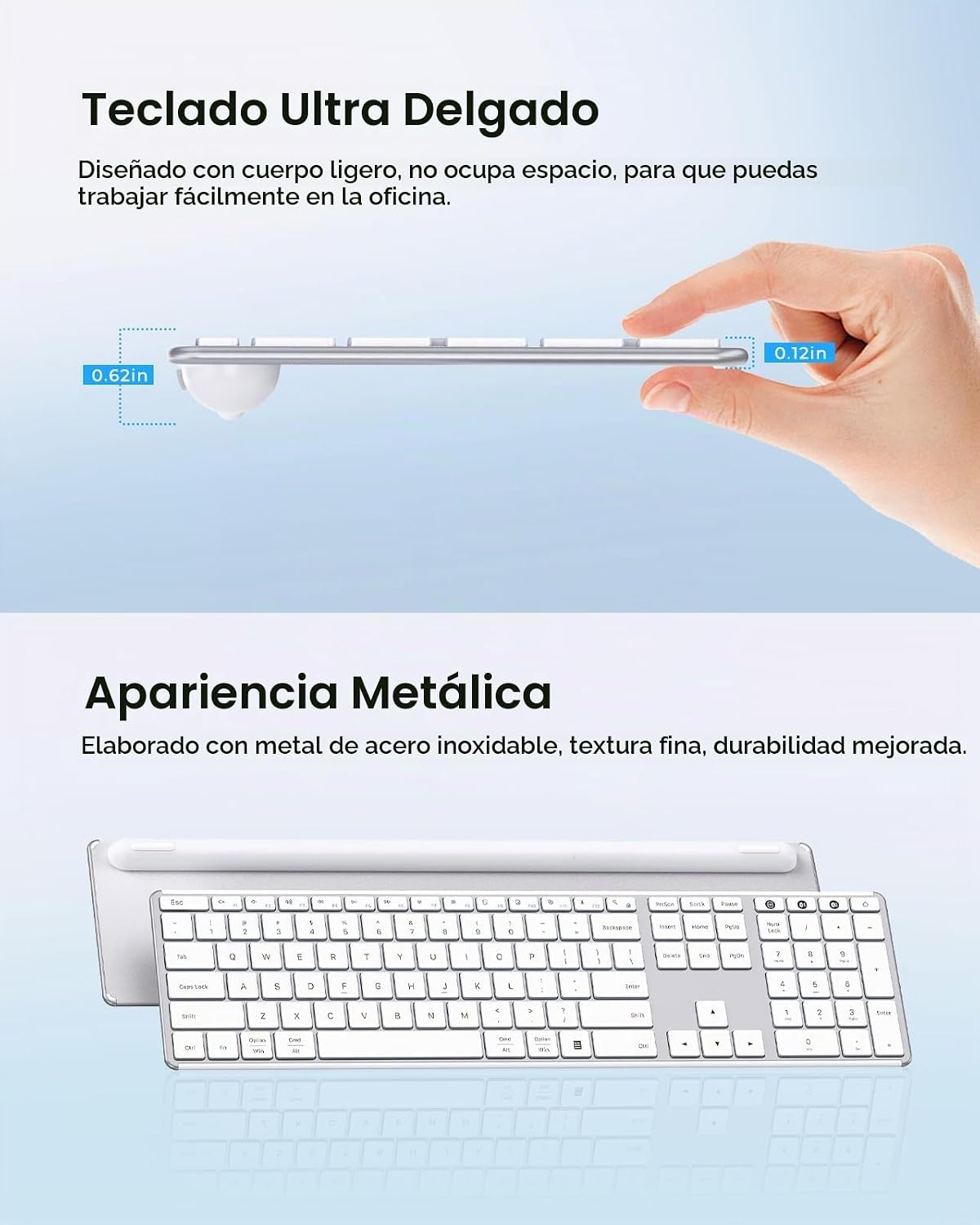 seenda SKM64-3 Combo de teclado inalámbrico Bluetooth y mouse para...
