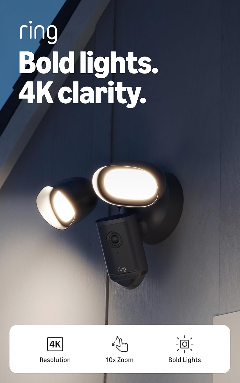 Cámara con reflector 4K Ring Pro cableada (último modelo): video Re...