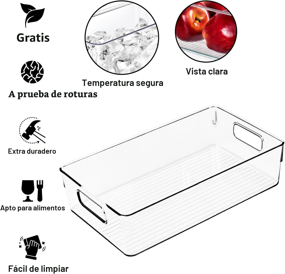 ShelfShaper Contenedores grandes de plástico transparente, organiza...