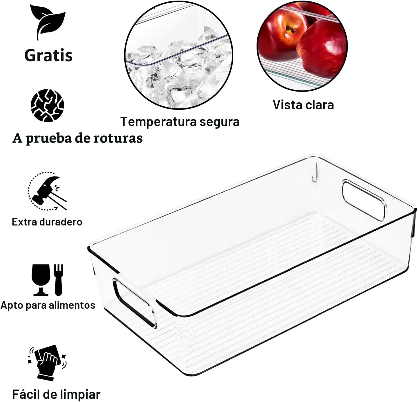 ShelfShaper Contenedores grandes de plástico transparente, organiza...