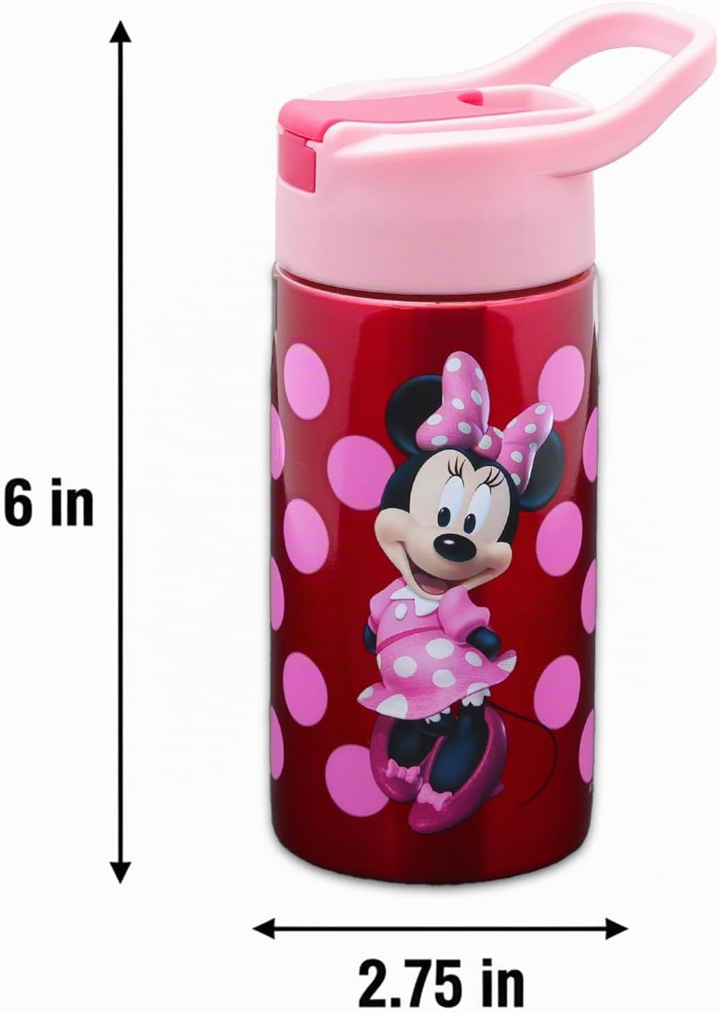 Paquete de botella de agua de acero inoxidable de Minnie Mouse de 1...