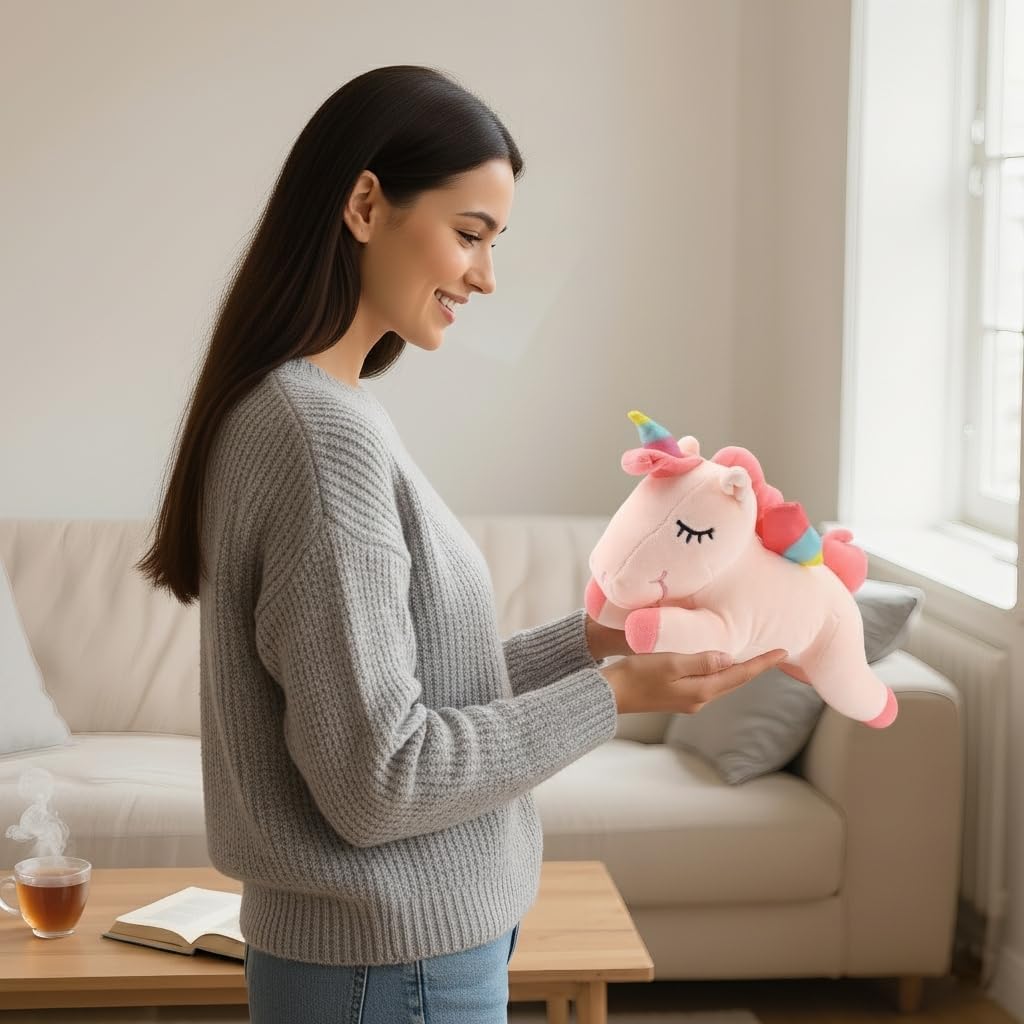 Animal de peluche de unicornio durmiente, juguetes de peluche de un...