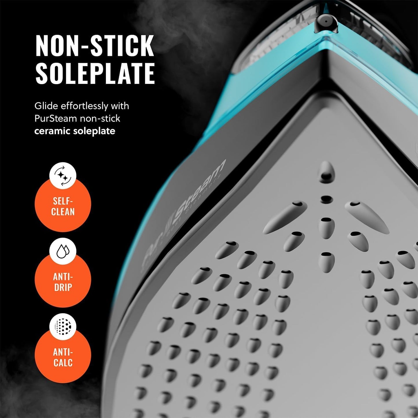 PurSteam SteamTech Elite - Plancha de vapor de 1750 W, control digi...