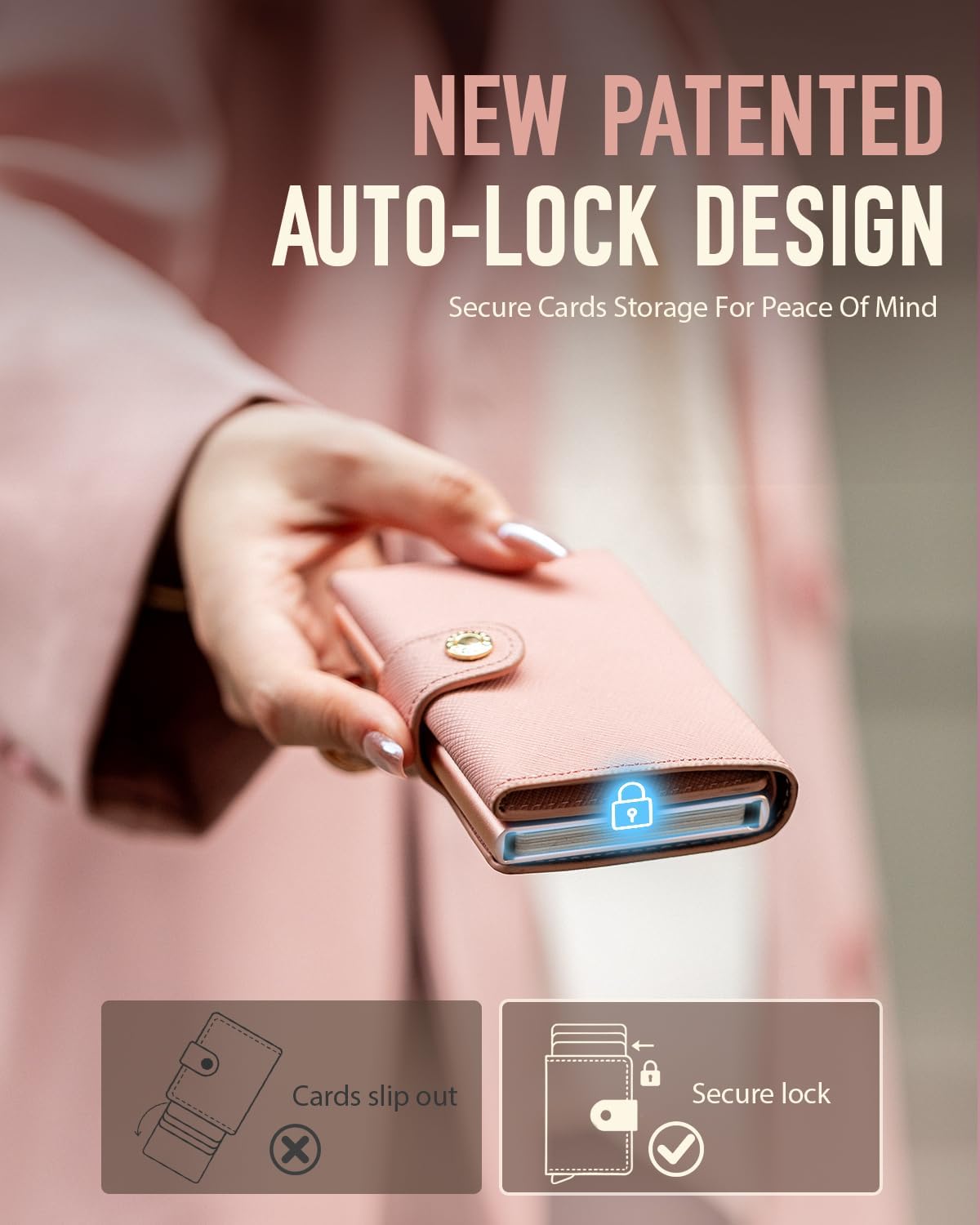 LORZOR Cartera de mujer con bloqueo RFID para mujer, tamaño pequeño...