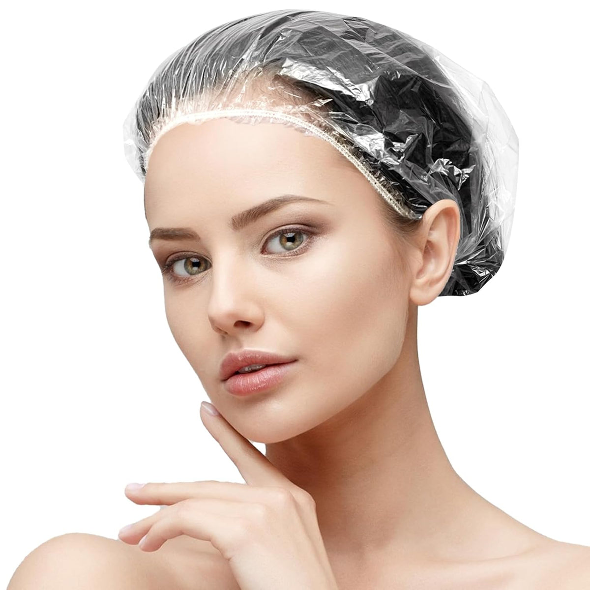 50 unidades de gorros de ducha desechables, gorros de baño de plást...