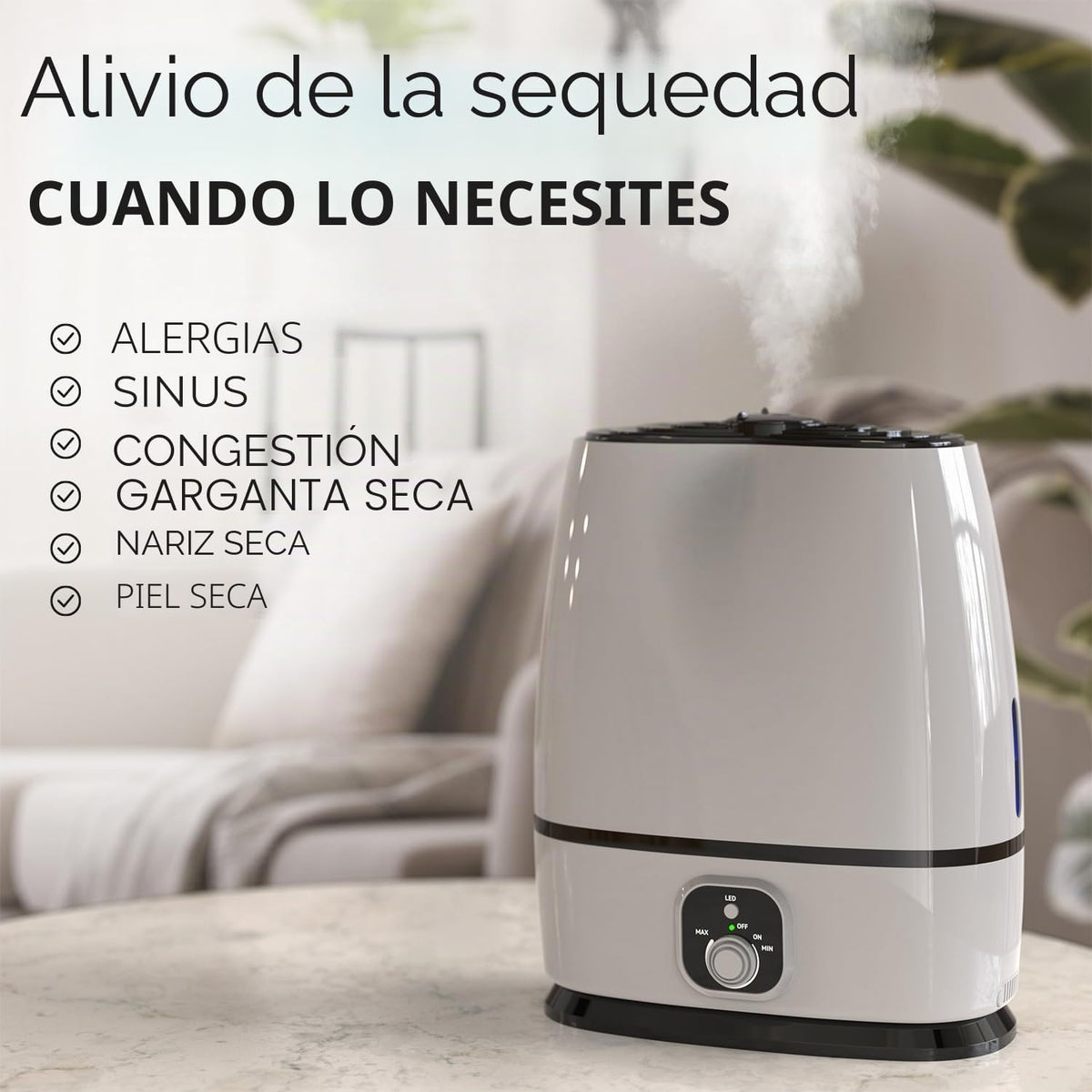 Everlasting Comfort Humidificadores de 6L para Dormitorio, Silencio...