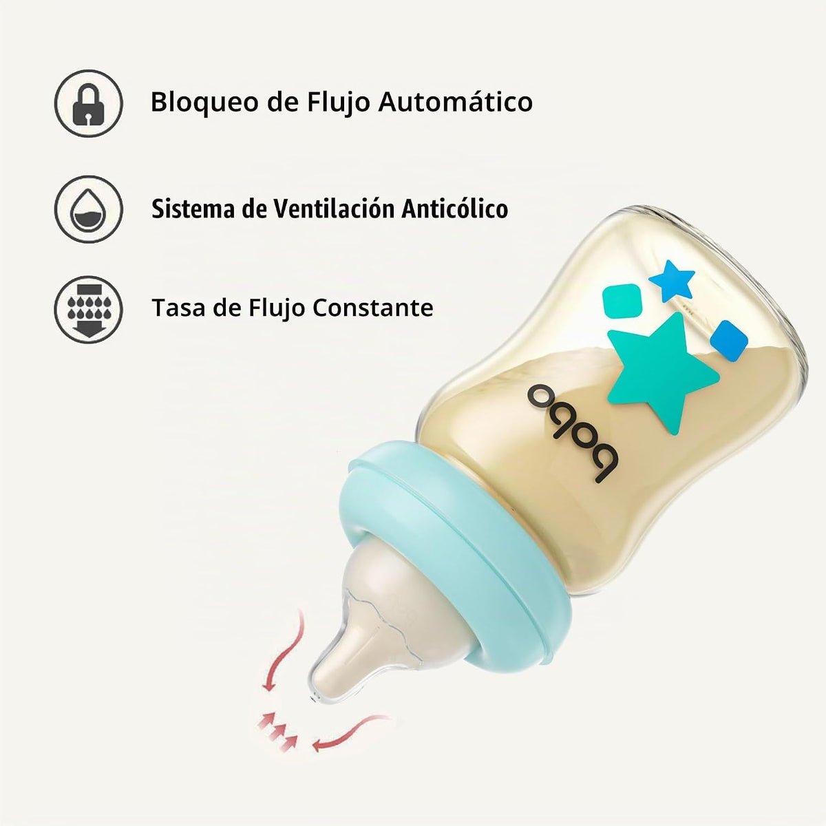 YOHKOH PPSU - Biberón para bebé de cuello ancho, biberón anti-cólic...