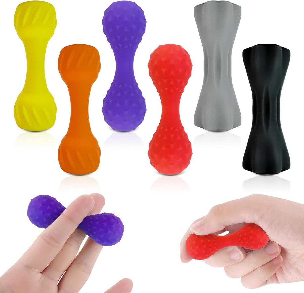 Juguetes sensoriales de piedra sensorial para niños y adultos: 6 pa...