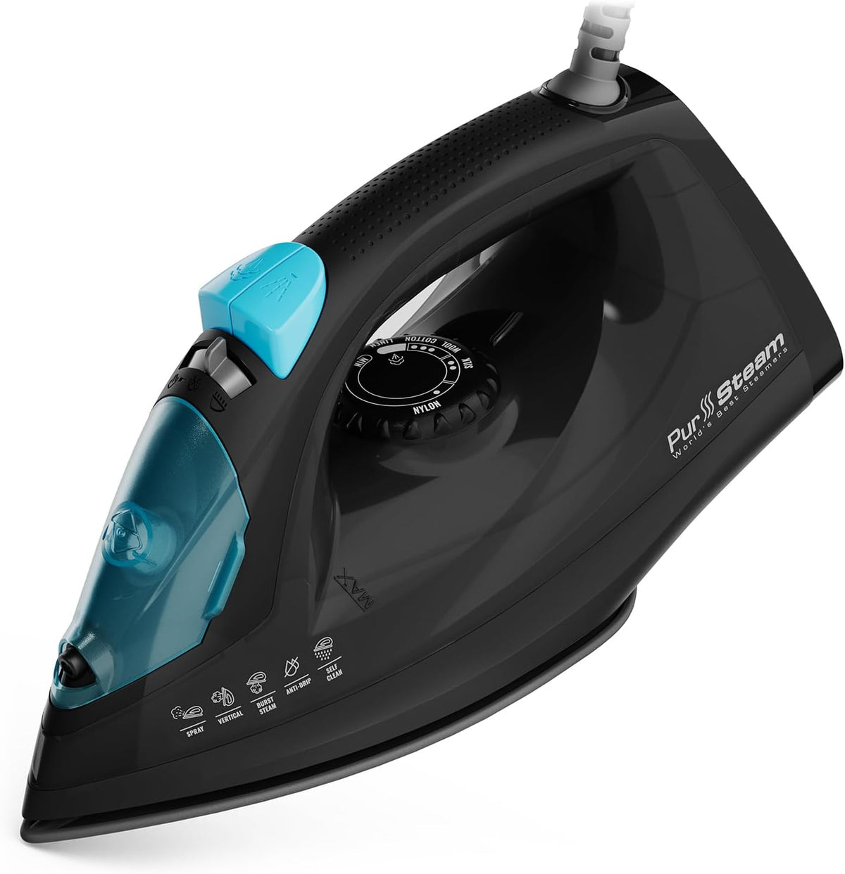 PurSteam - Plancha de vapor profesional de 1250 W, potente vaporiza...