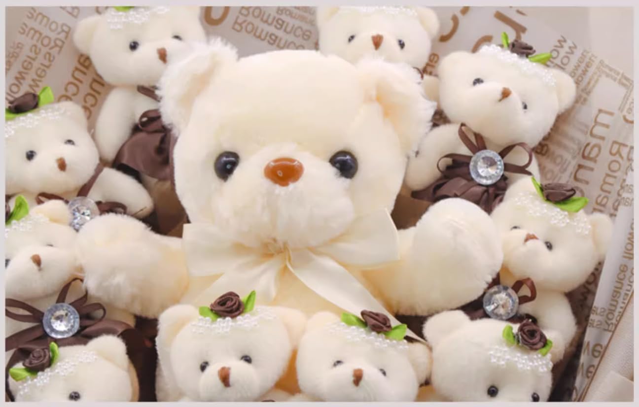 Bonito ramo de osos - Ramo de osos de peluche hecho a mano con lind...