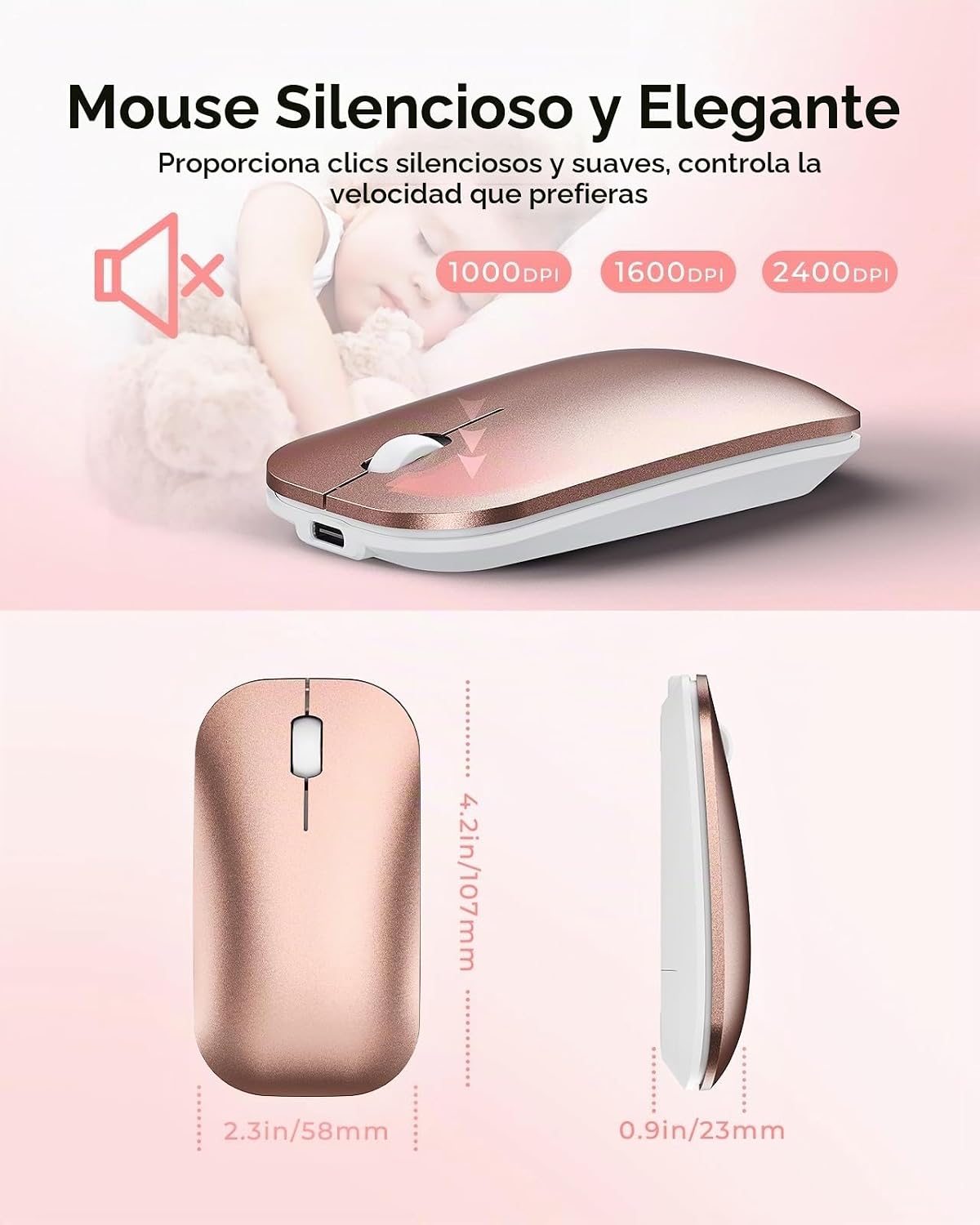 seenda SKM64-3 Combo de teclado inalámbrico Bluetooth y mouse para...