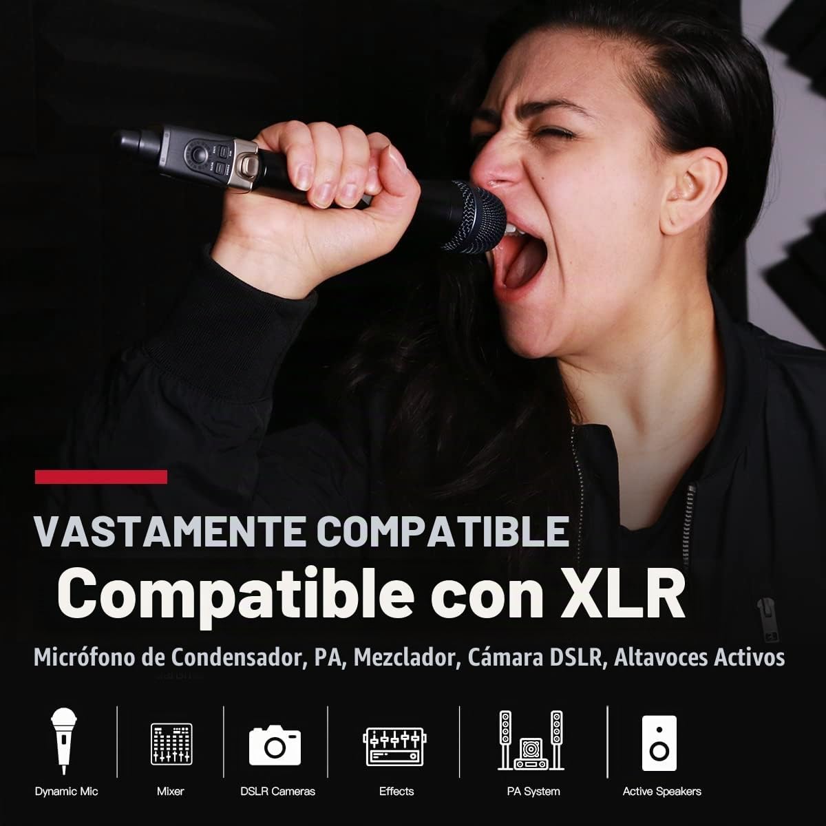 Xvive U3C Sistema inalámbrico de enchufe XLR para micrófono de cond...