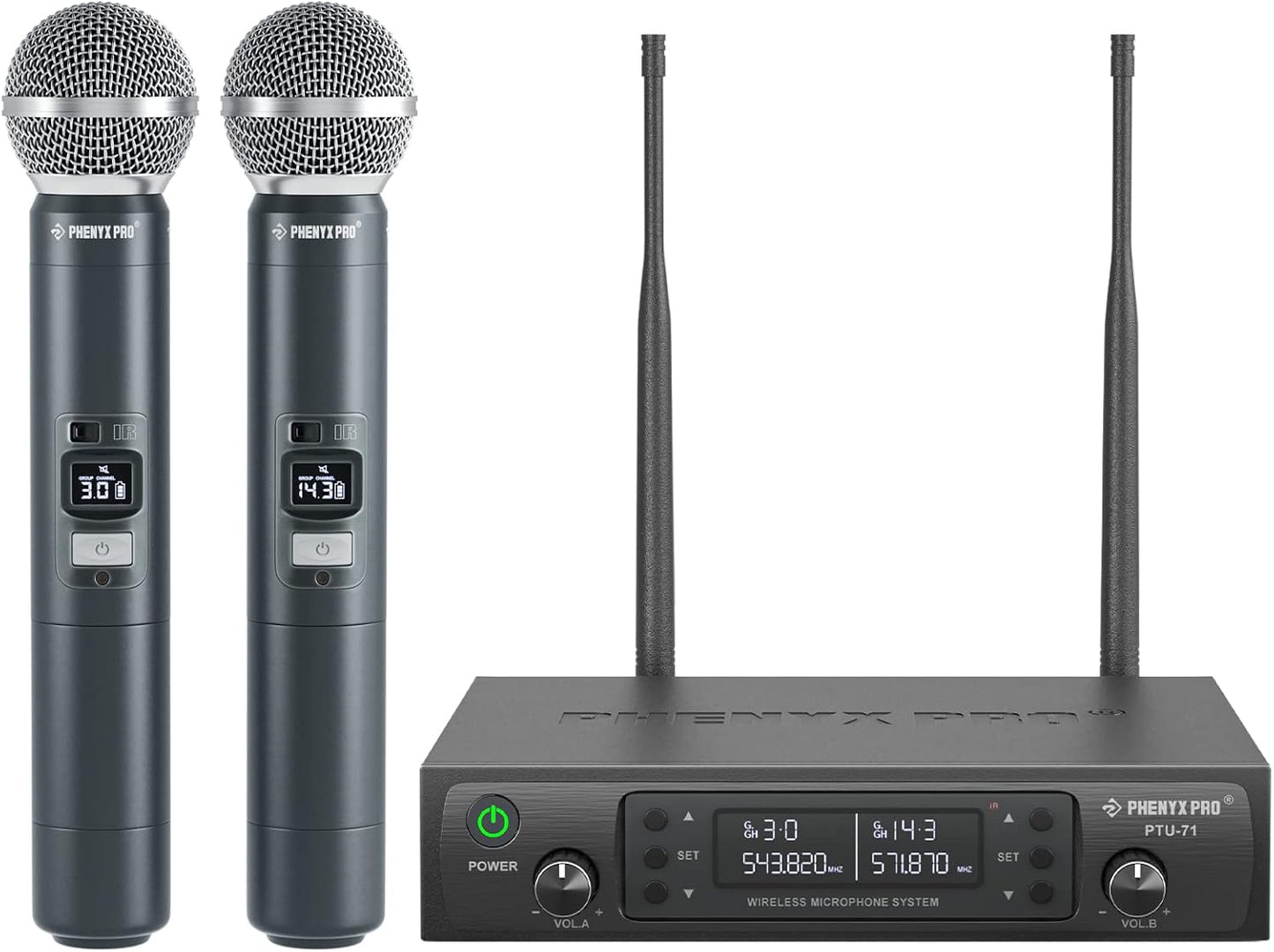 Phenyx Pro Sistema de micrófono inalámbrico, micrófonos inalámbrico...