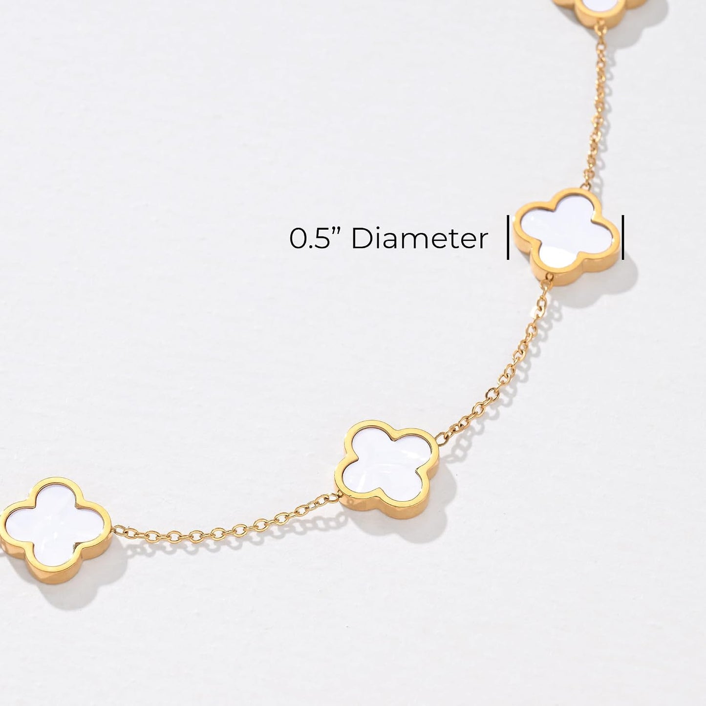 Billet-doux Collar de trébol chapado en oro de 18 quilates para muj...