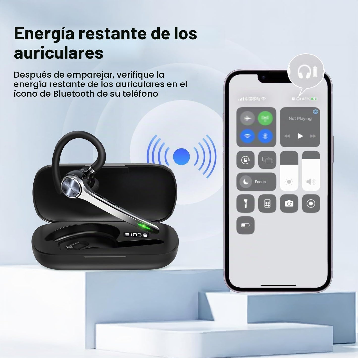 HEIBAS Auriculares Bluetooth, Auriculares inalámbricos Bluetooth co...
