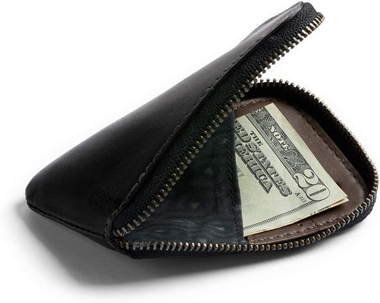 Bellroy - Tarjetero (pequeña cartera de cuero con cremallera, con c...