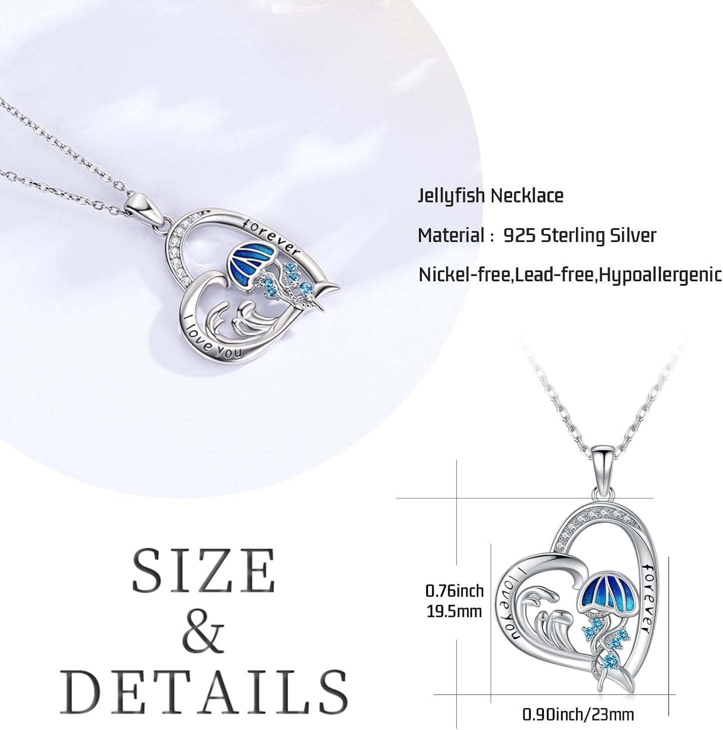 Twoowl Collar con dije de playa de plata de ley 925 con diseño de o...