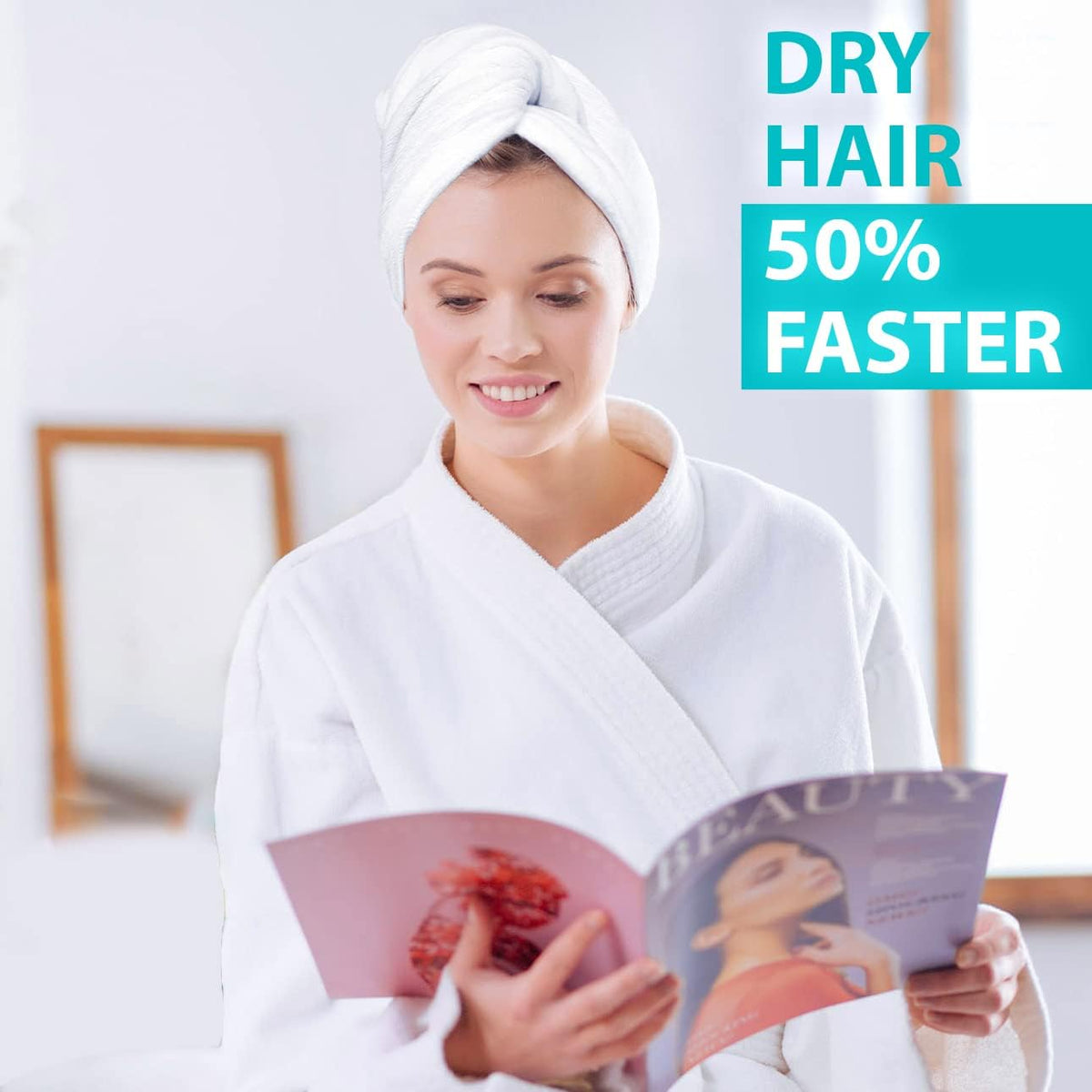 Bondi SPA Toalla de microfibra para el cabello, seca el cabello un...