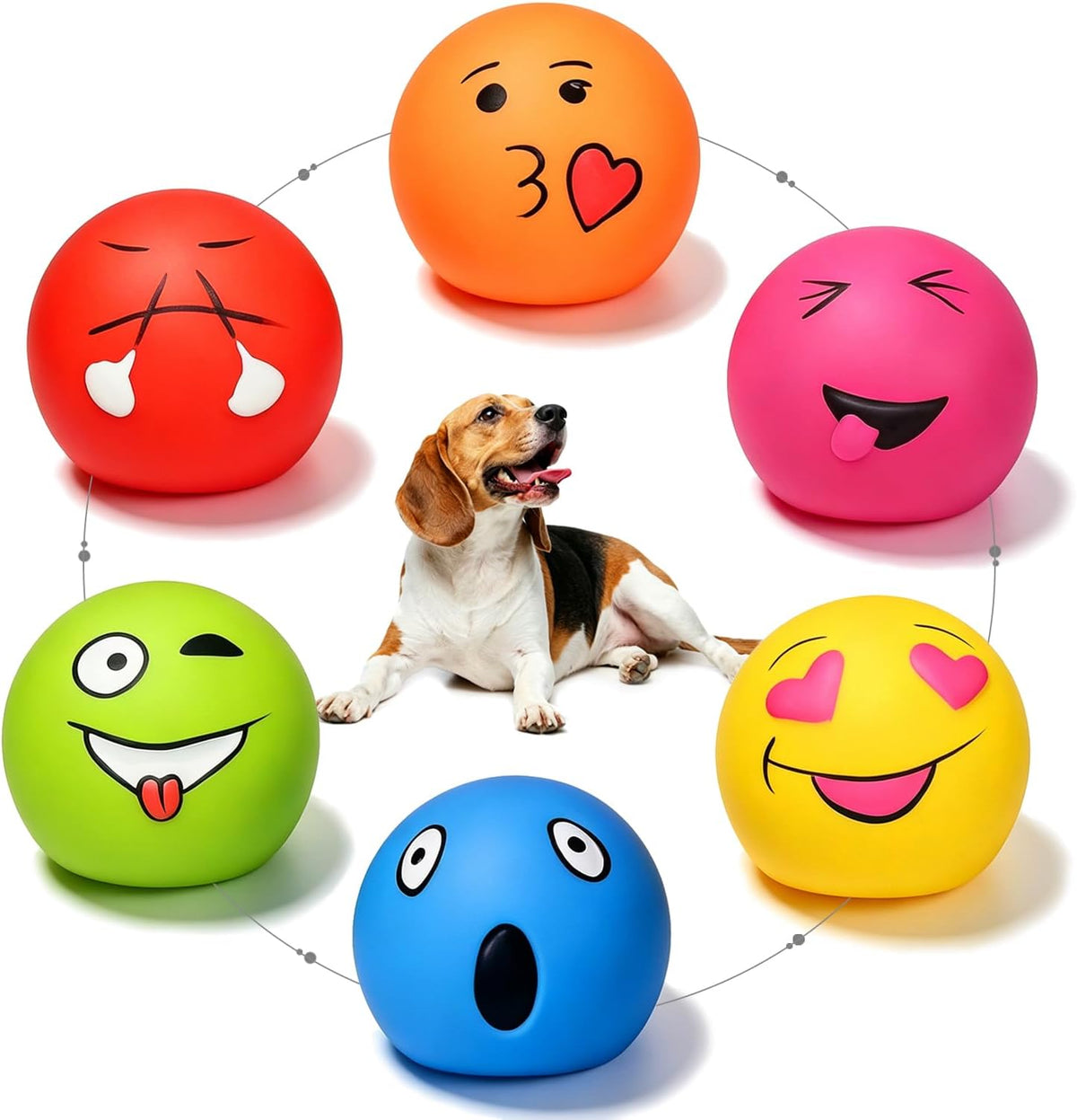 HOLYSTEED Juguetes chirriantes para perros medianos, bolas chirrian...