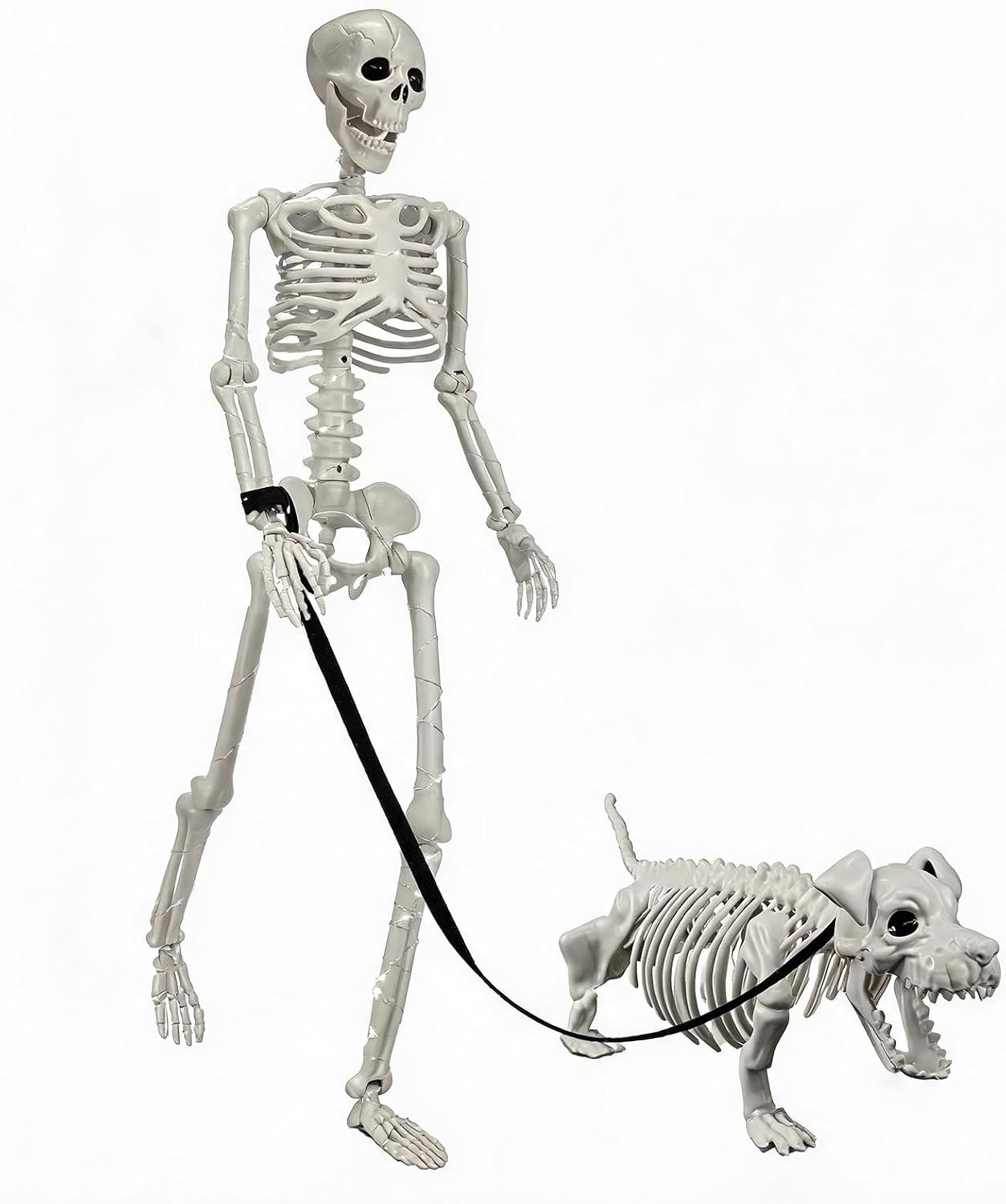 UZYZMS Decoración de Halloween de esqueleto humano y perro de 3.2 p...