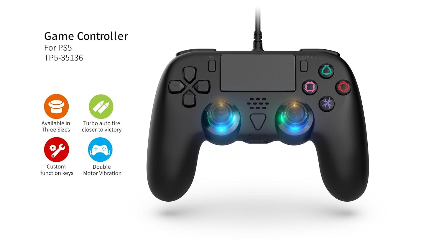 Controlador con cable GAMFAMI compatible con PS5\/PS5 Pro\/PS5 Slim...