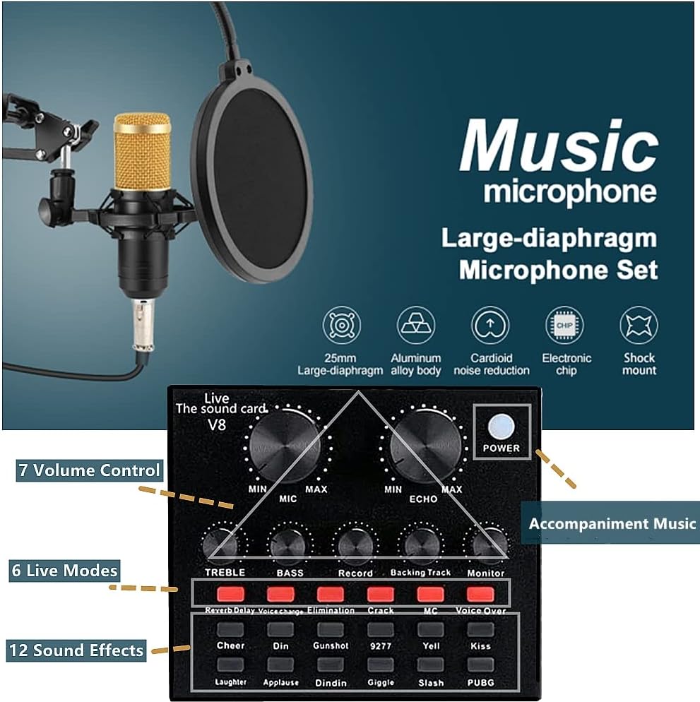 Paquete de Equipo de Podcast, Paquete de Estudio de Grabación BM-80...