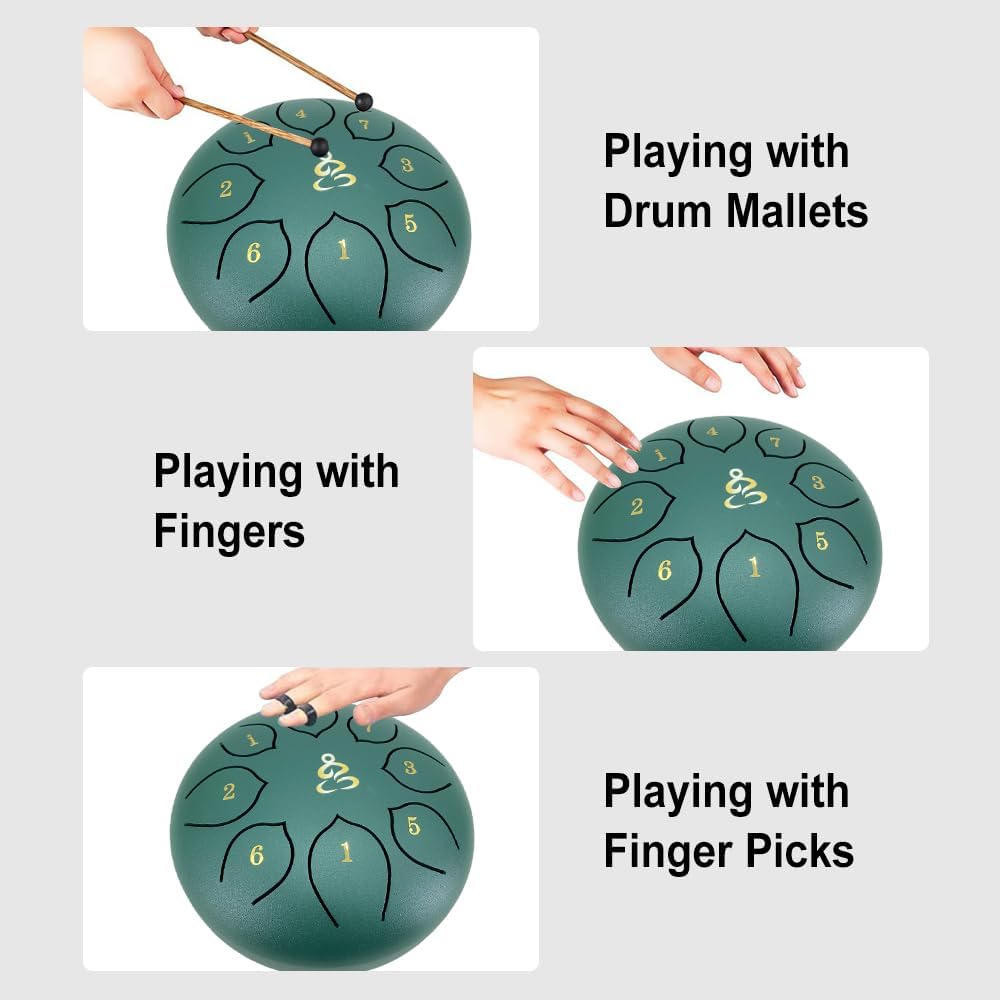 ModouString - Tambor de lluvia de 6 pulgadas para exteriores, 8 not...