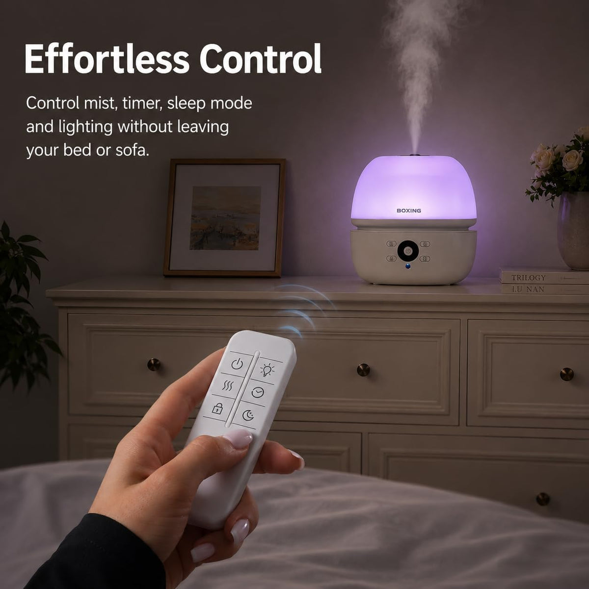 BOXING Paquete de confort para dormitorio: humidificador de 3 L + d...