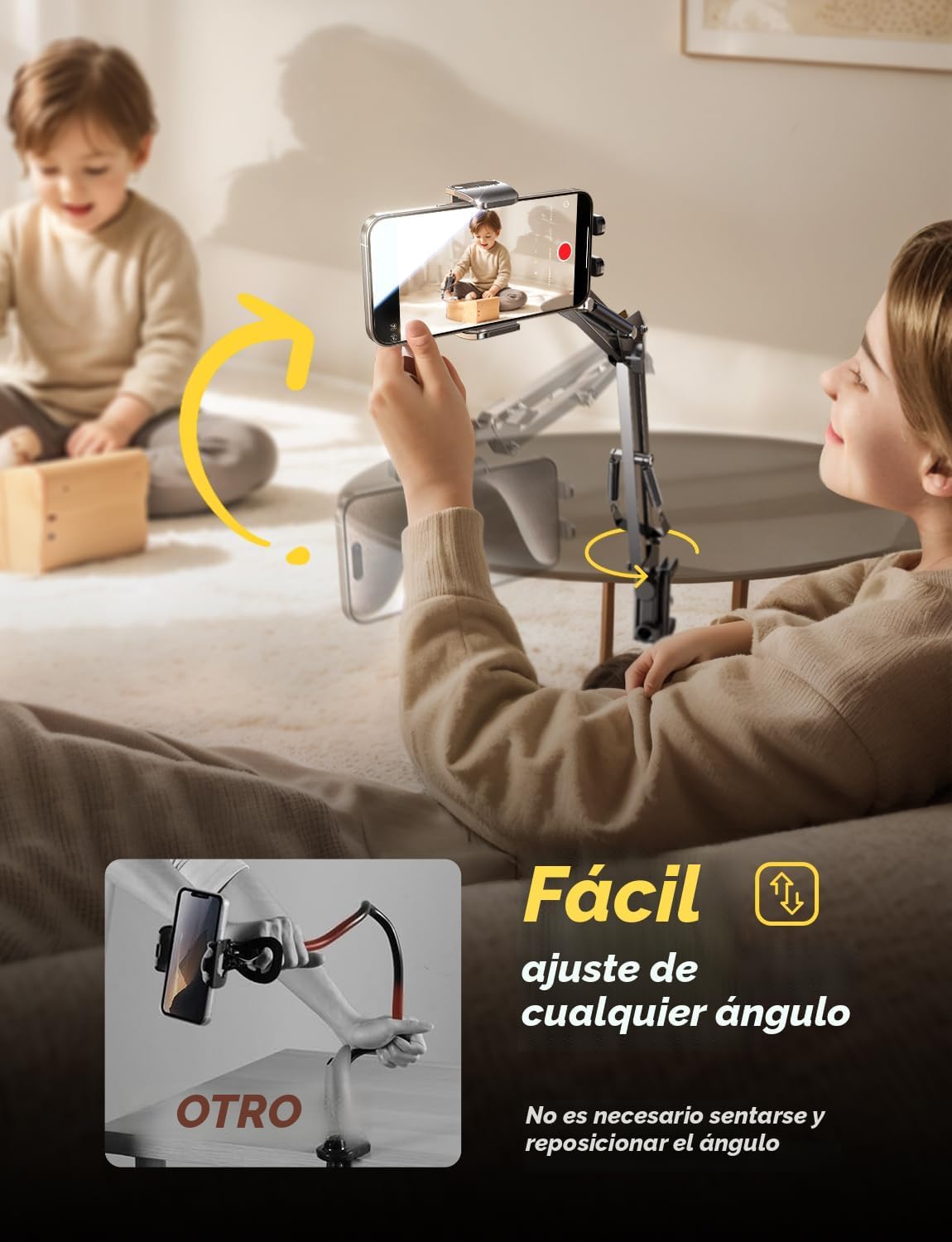 LISEN - Soporte para teléfono celular para escritorio de cama, sopo...