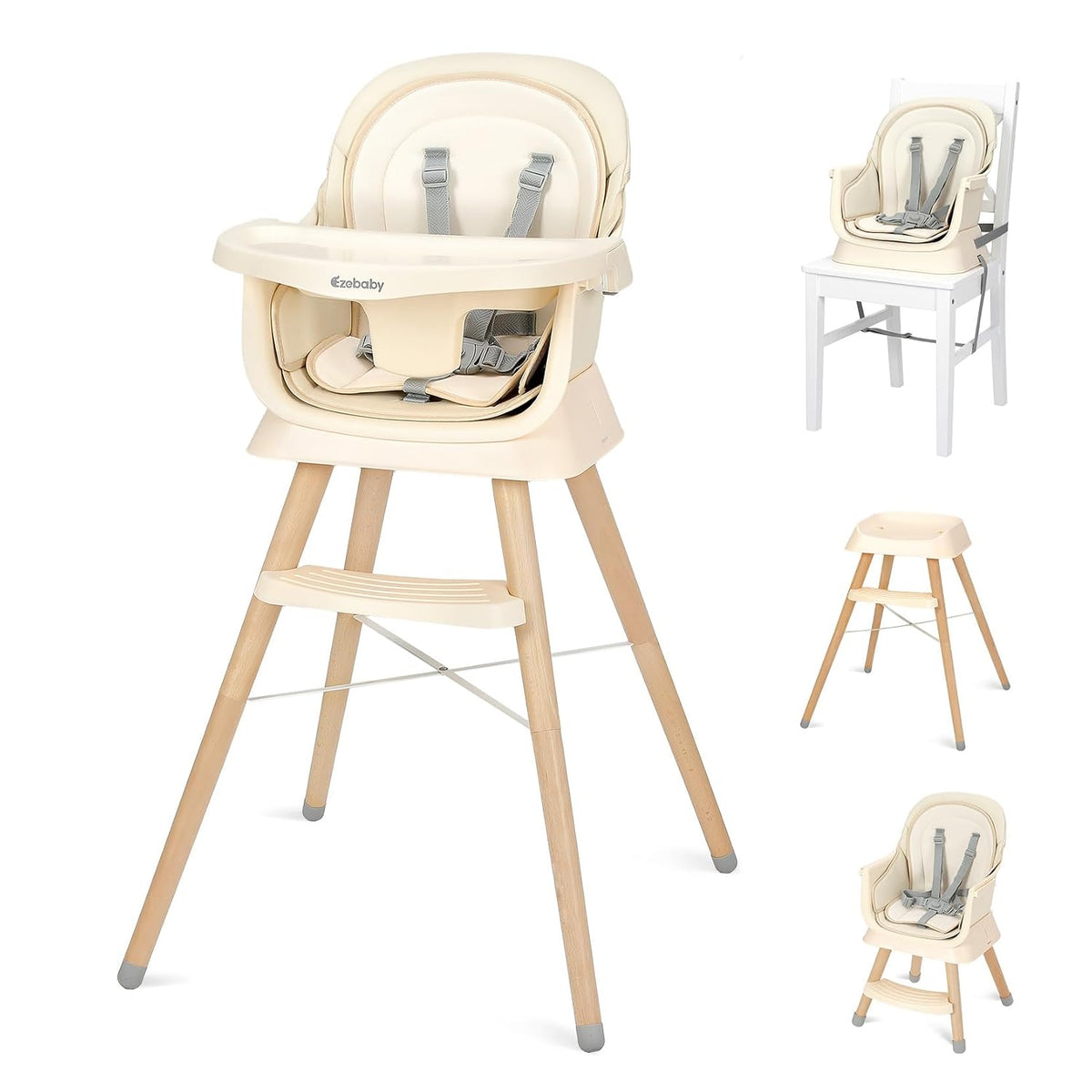 Ezebaby Silla alta portátil para bebé, sillas altas para bebés y ni...