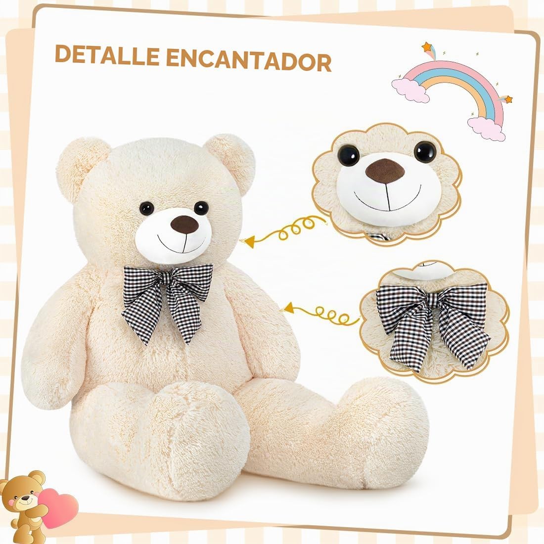Sausudols Oso de peluche gigante de 47", enormes animales de pe...