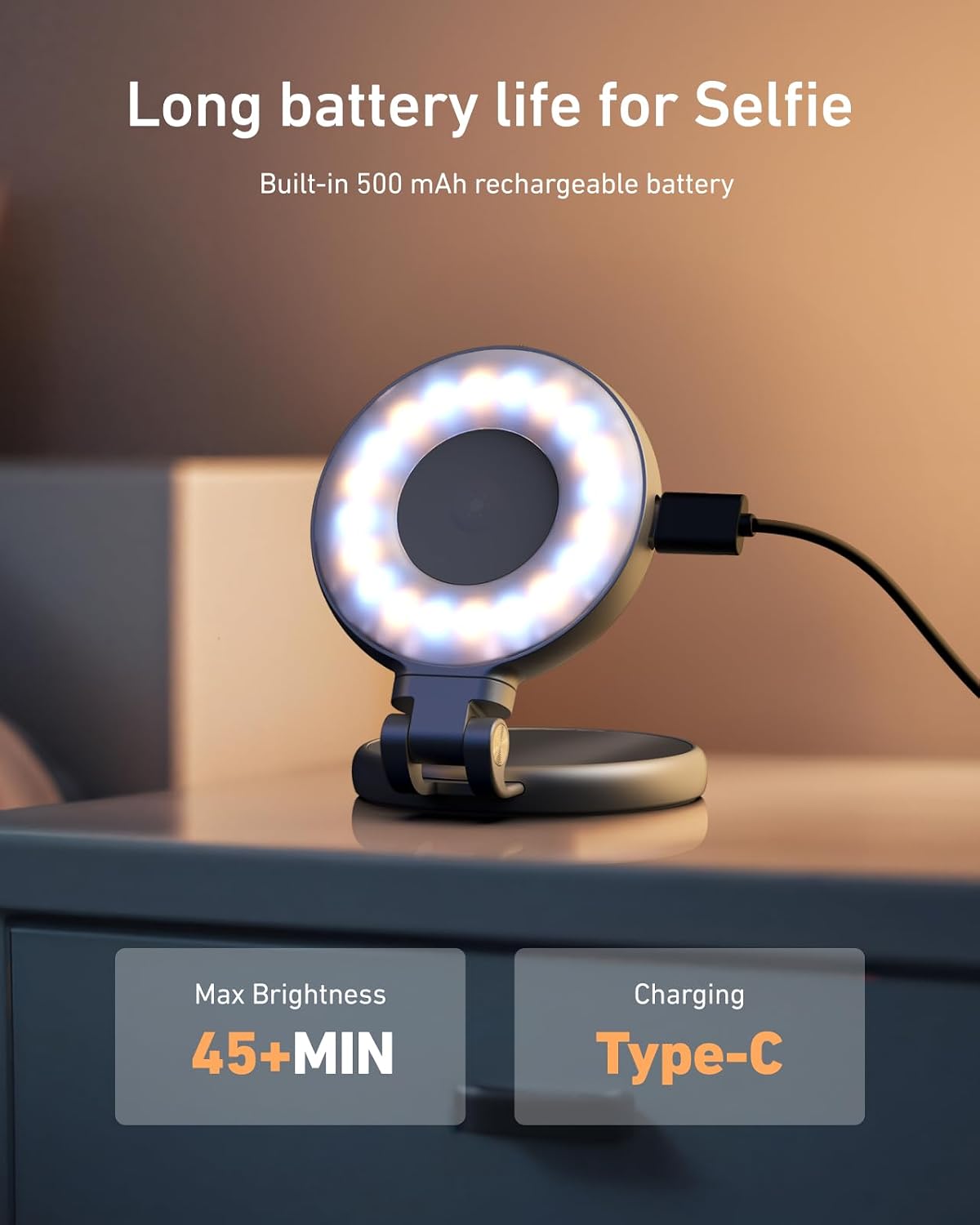 TELESIN C03 Luz de Selfie Magnética, Luz para Teléfono Compatible c...