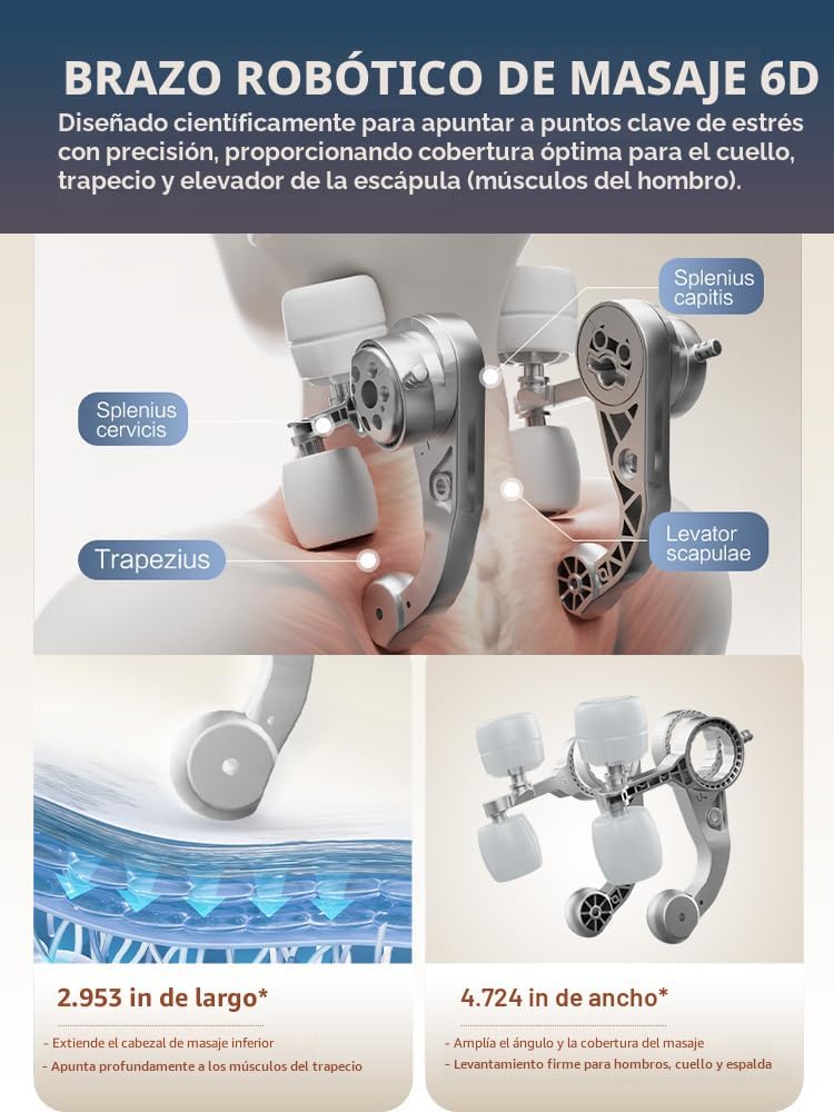 OSMING Masajeador inalámbrico de cuello y hombros con calor, Shiats...