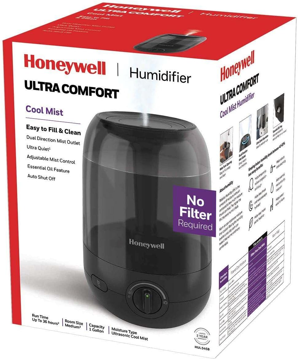 Honeywell Ultra Comfort Humidificador de niebla fría, sin filtro, f...