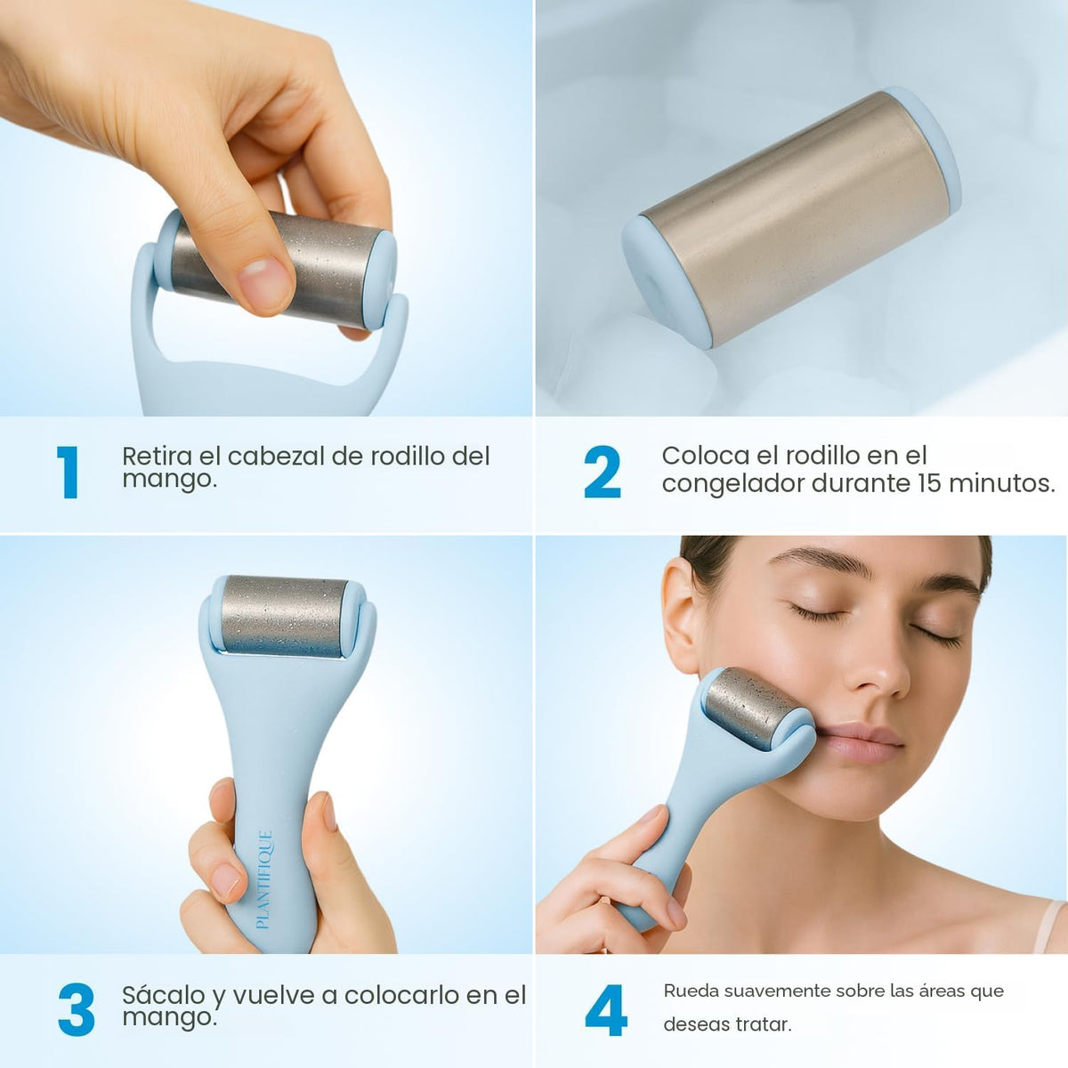 PLANTIFIQUE Rodillo de hielo y herramienta de guasha para la cara -...