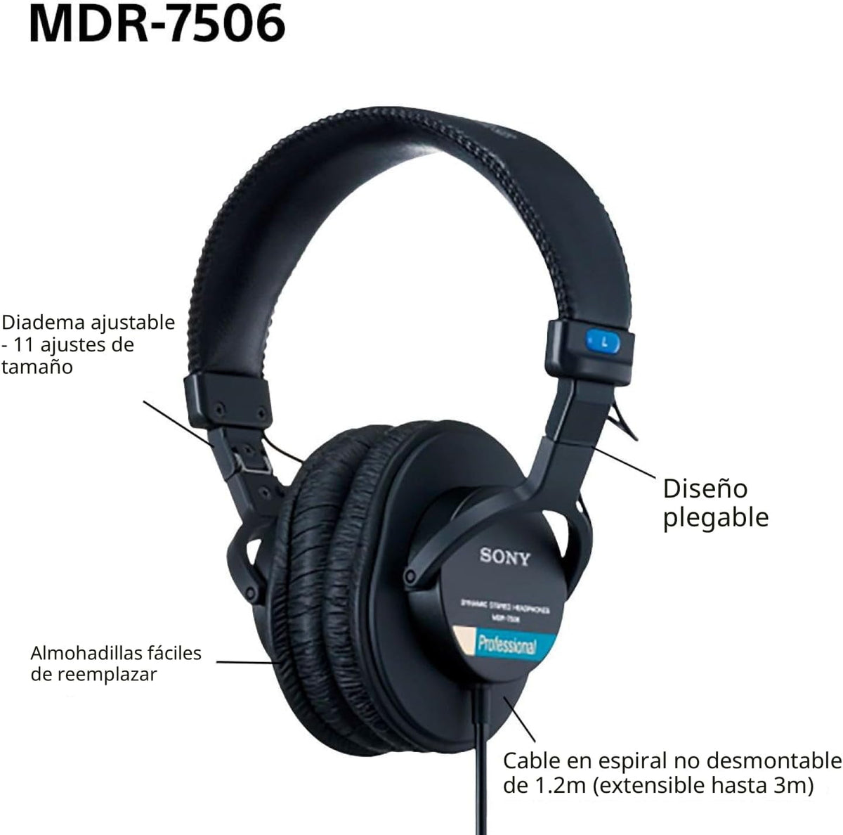 Sony MDR7506 Auriculares profesionales de diafragma grande | MDR-75...