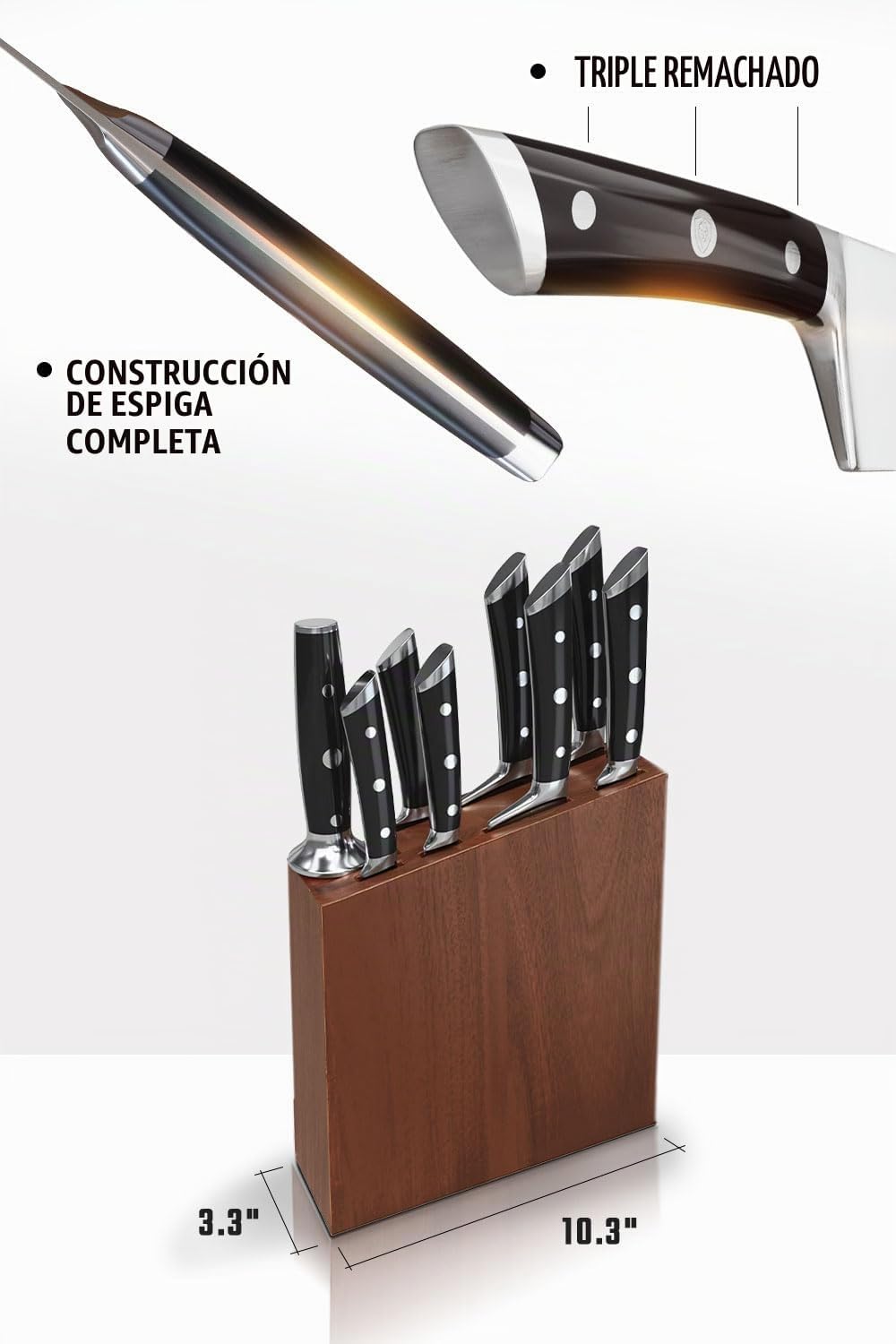 Dalstrong Juego de Cuchillos con Bloque \u2013 8 Piezas \u2013 Seri...