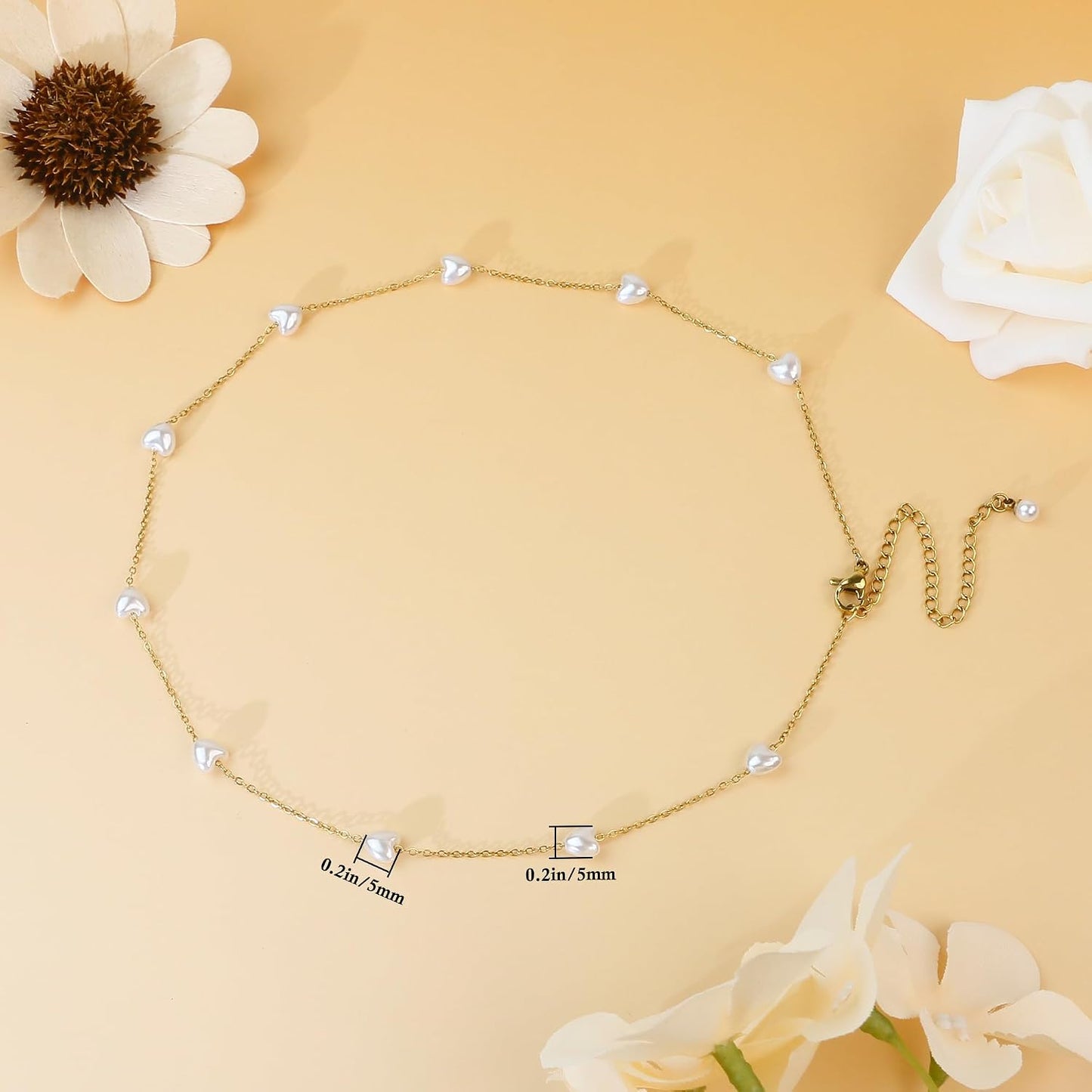 SmileBelle Collares de perlas, gargantilla de perlas de margarita p...