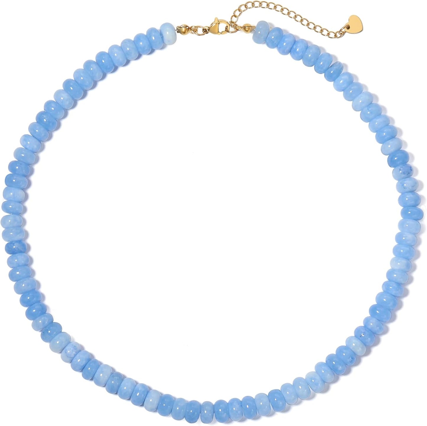 ALFISO Collares con Cuentas de Piedra Natural para Mujer, Gargantil...