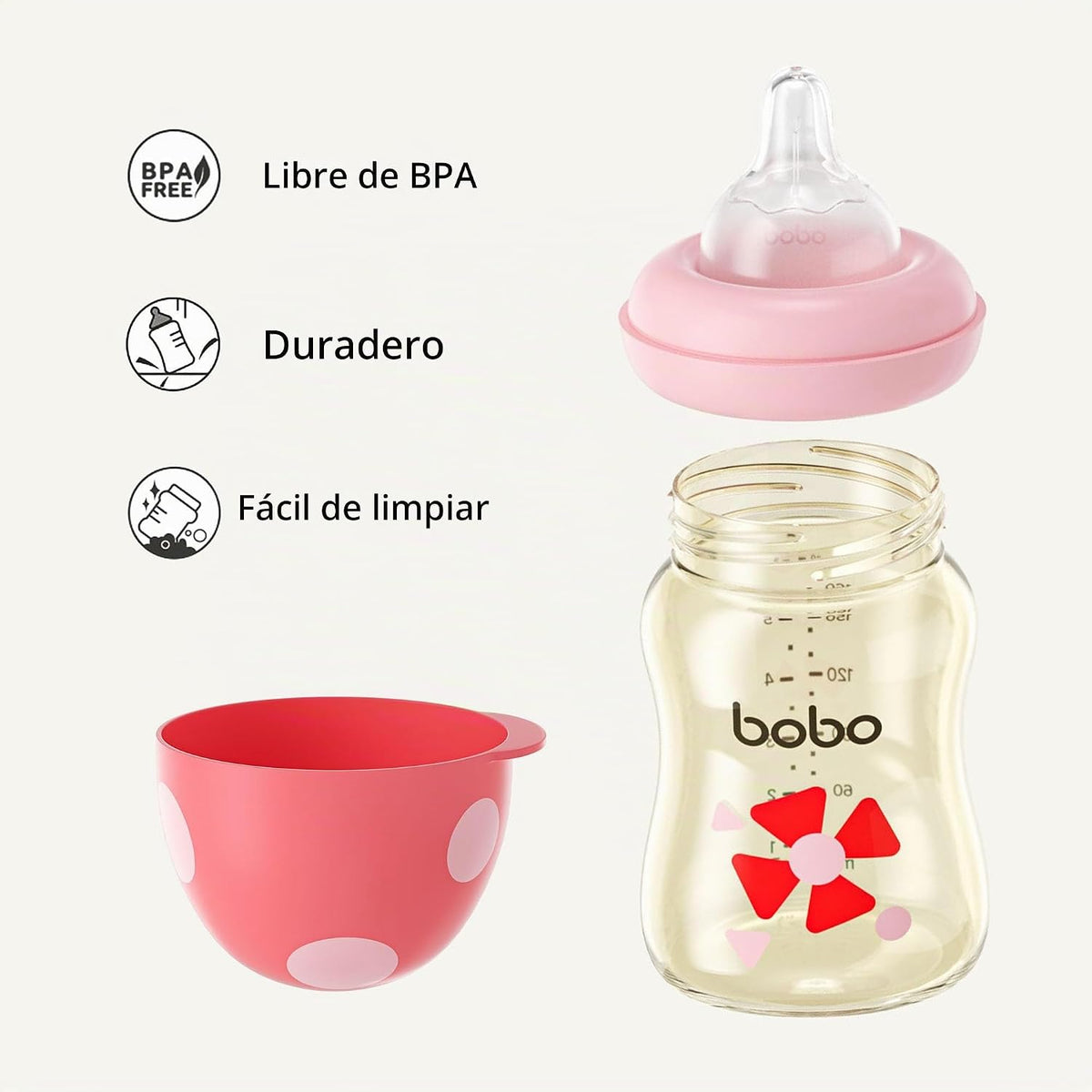 YOHKOH PPSU - Biberón de cuello ancho, biberón anticólicos para rec...