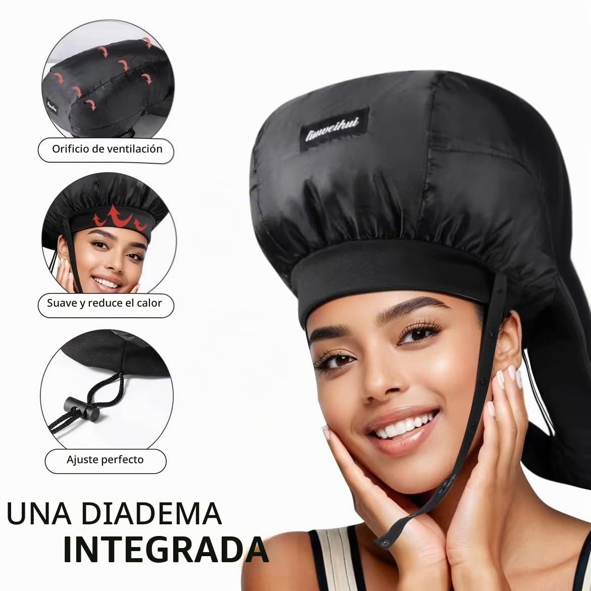 Secador de pelo con capucha, difusor de pelo ideal para cabello riz...