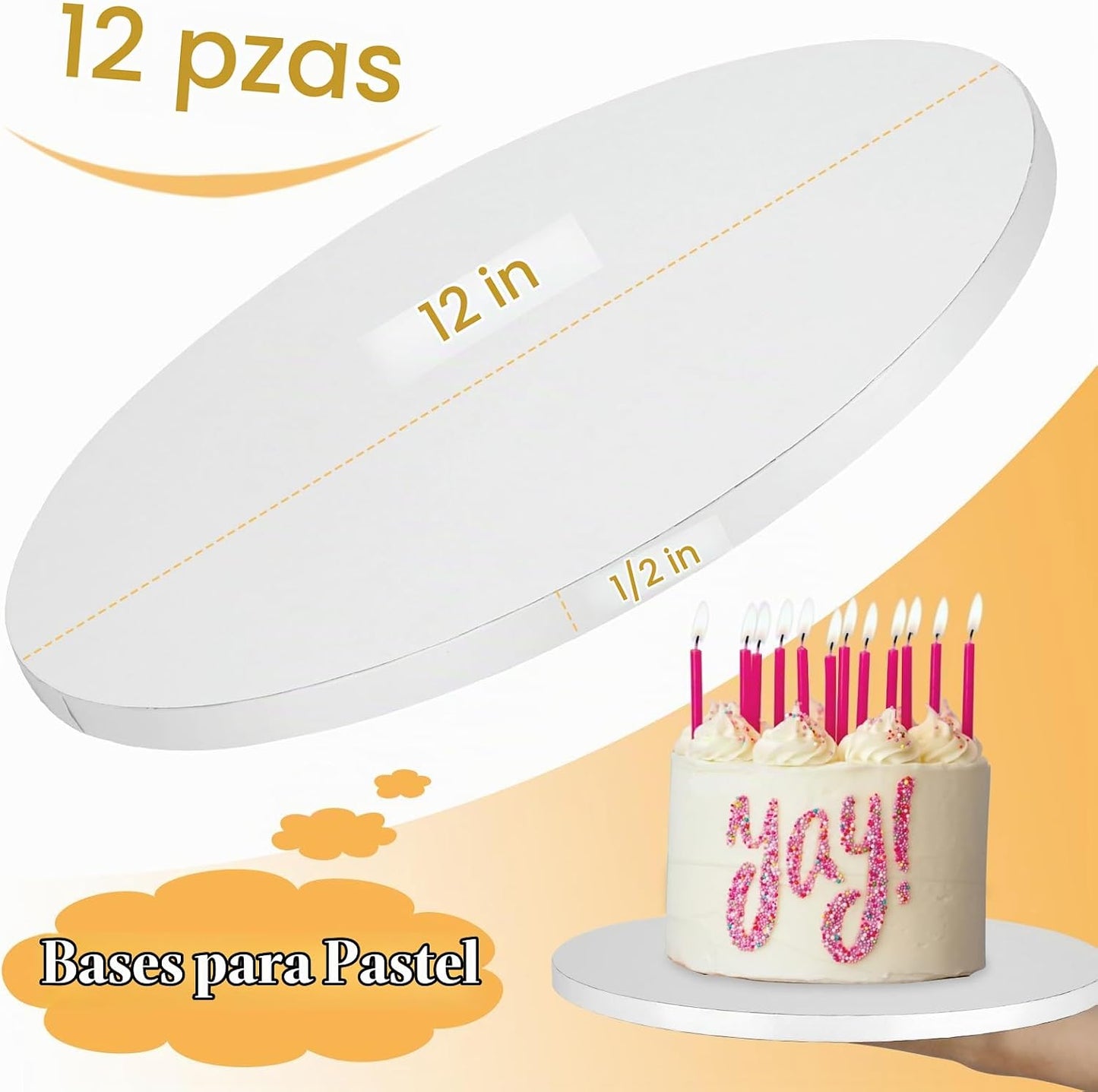12 tambores para tartas de 12 pulgadas, tambor de 12 pulgadas, tabl...