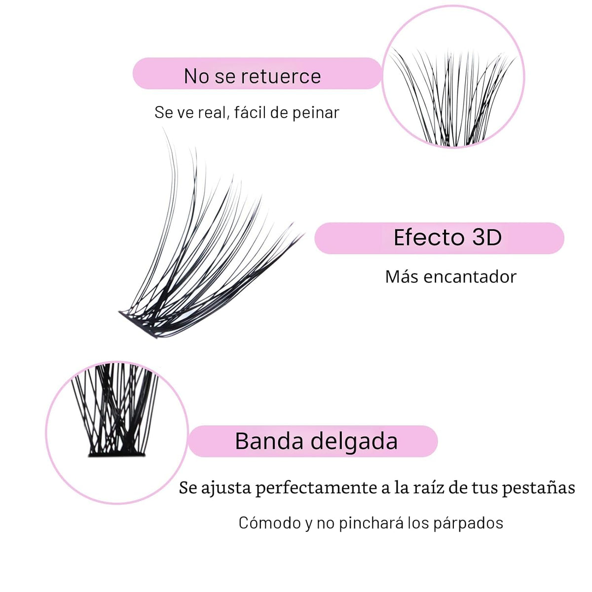 Extensiones de pestañas en racimo para colocar en casa, 240 unidade...