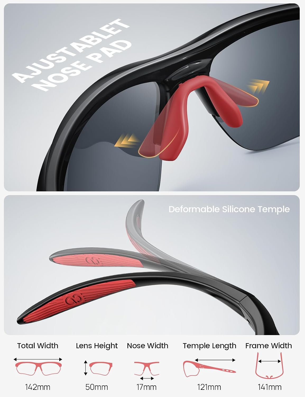 Lamicall Gafas de Sol Deportivas polarizadas de 22 g para Hombres y...