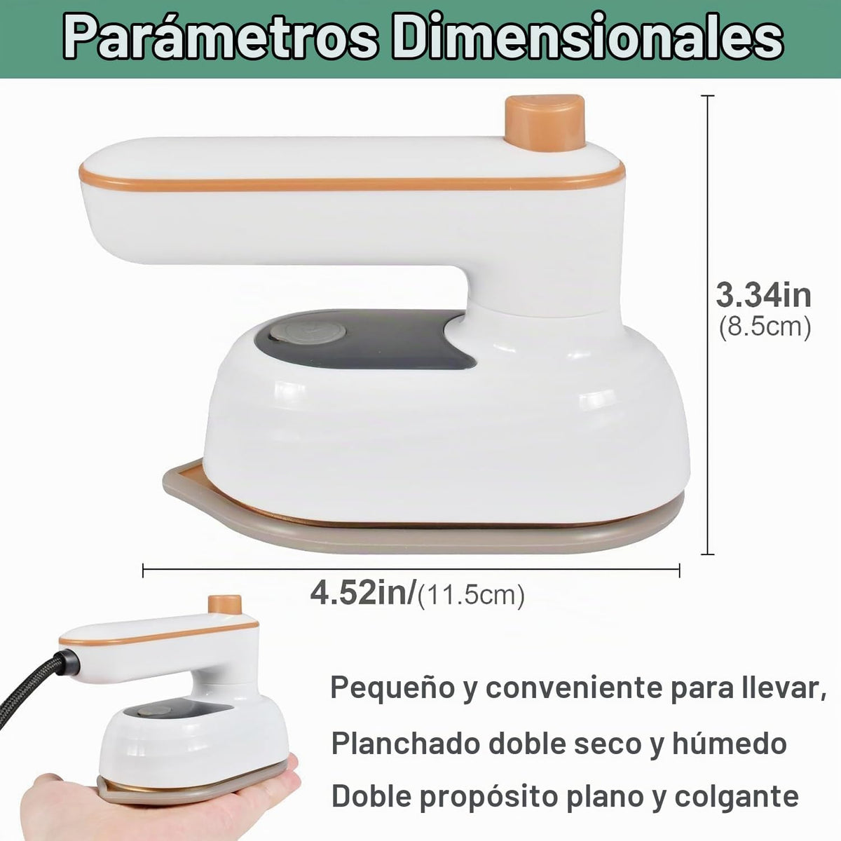 Plancha de viaje para ropa, mini máquina de planchar de mano se pue...