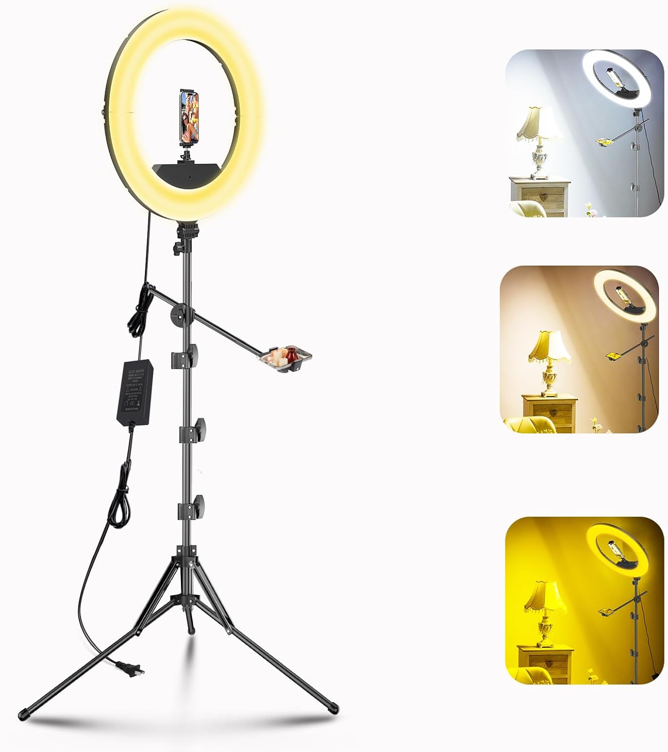 Bzyltrux Kit de Luz de Anillo Grande con Soporte de 79", [Nueva...