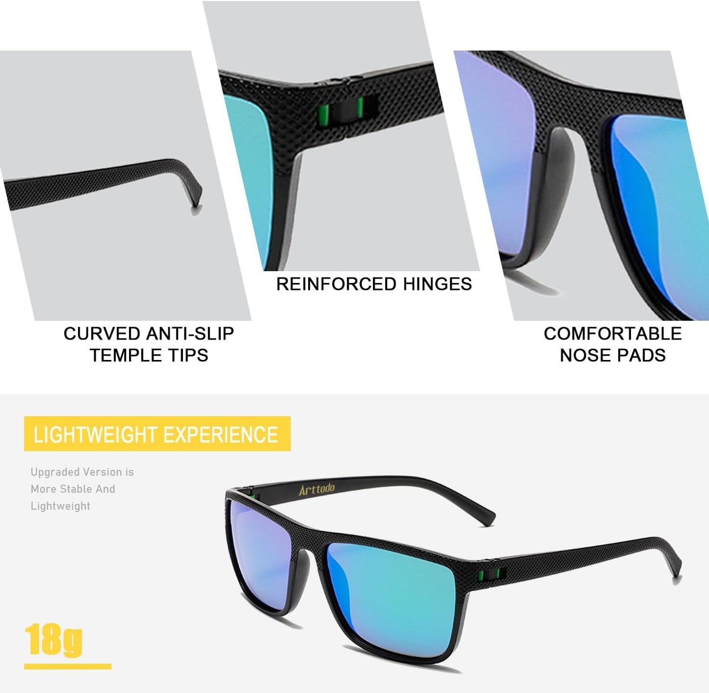 Arttodo Lentes de sol de golf, lentes de sol polarizados UV para ho...