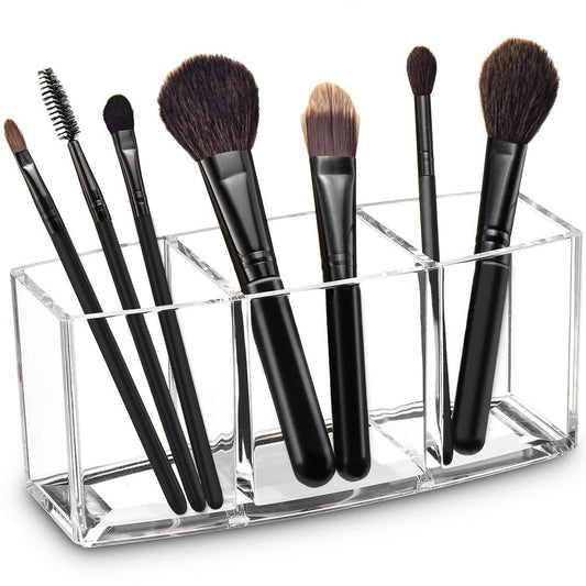 Watpot Organizador de brochas de maquillaje acrílico con soporte tr...