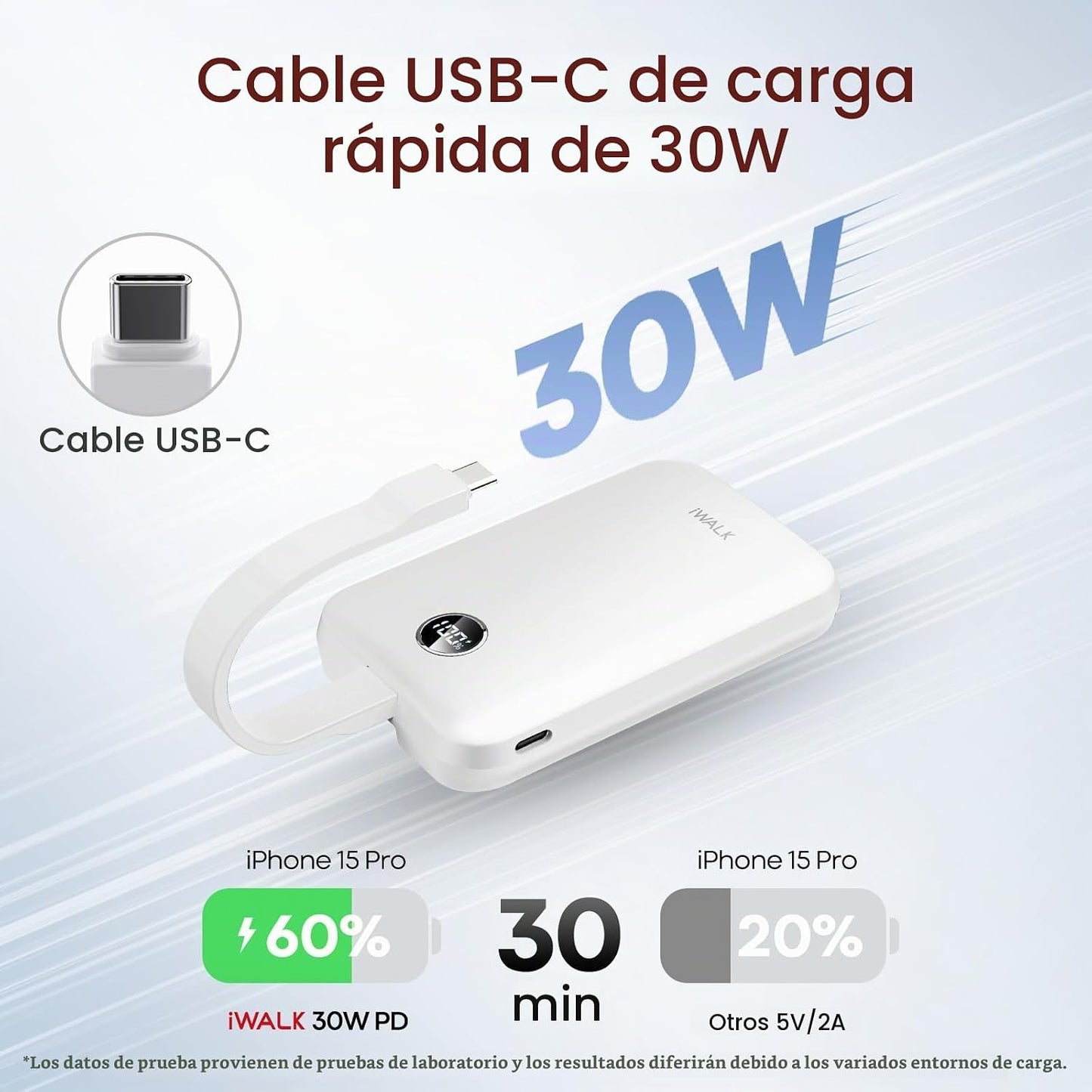 iWALK Banco de Energía Magnético de 10000 mAh, Cargador Portátil In...